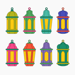 Colorful Lantern Decorative Illustration Vector