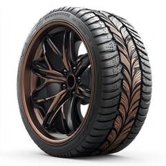 Obraz premium Fanciful Paisley Pattern Auto Repair: Sudden Flat Tire Crisis