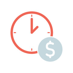 Icon a hourly rate, isolated against a clean background.
