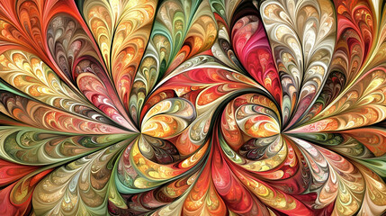 Abstract swirling autumnal foliage design, digital art, background texture