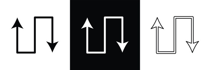 Double arrow icon. Zigzag icon sign symbol in trendy flat style. Curved vector icon illustration isolated on white background in eps 10.