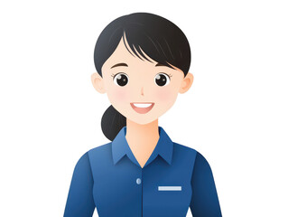 Woman in blue shirt, a modern and casual style portrait