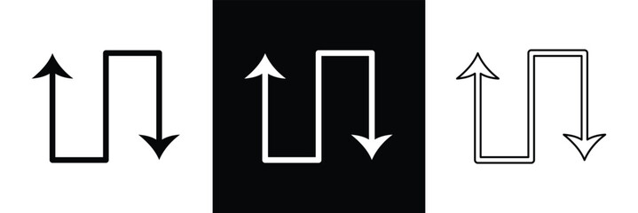 Double arrow icon. Zigzag icon sign symbol in trendy flat style. Curved vector icon illustration isolated on white background in eps 10.