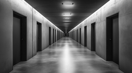 endless concrete corridor lined