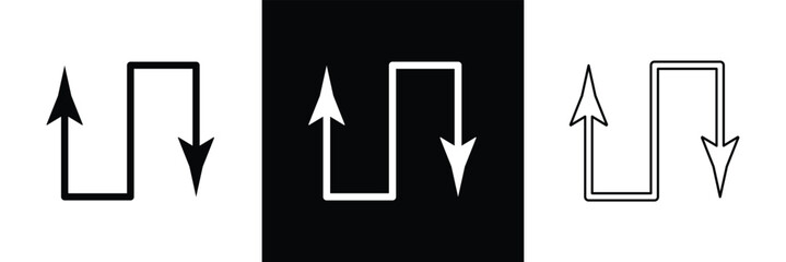 Double arrow icon. Zigzag icon sign symbol in trendy flat style. Curved vector icon illustration isolated on white background in eps 10.