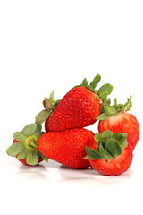 strawberries isolated on white background
