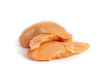 Raw chicken fillet on a white background.