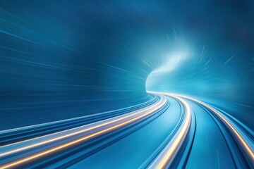 Celestial Train Journey: Gliding on Starry Tracks into Radiant Cosmic Portal