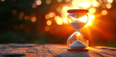 Transitioning from 2025 to 2026 using a sand timer on the desk. Planning, scheduling, setting goals, motivating, resetting the timer, and brainstorming celebration ideas