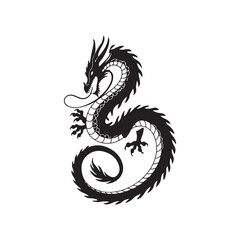 silhouette of a dragon dragon black and white Silhouettes.