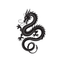 silhouette of a dragon dragon black and white Silhouettes.