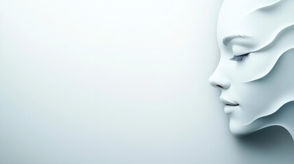 Obraz premium Closeup of a woman's face with white mask, soothing skincare ritual for radiant and healthy skin