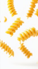 Rotini Pasta Flying Through the Air