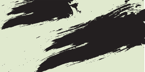 Grunge rough  black brush strokes with spray texture. Hand drawn distress damaged vintage banner with thick zigzag lines. Rough thick brush stroke texture