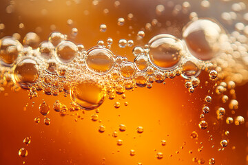 Close-Up of Effervescent Bubbles in a Drink