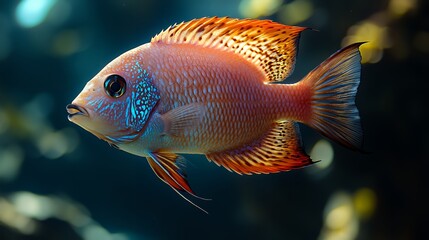 Colorful Fish Swimming in Clear Ocean Water with Vibrant Coral Background