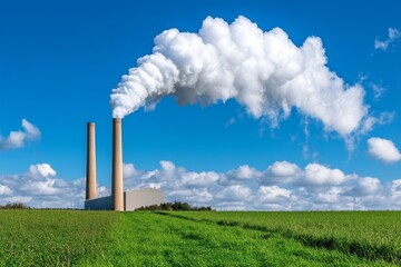 A factory with carbon capture technology, storing CO&acirc;&sbquo;&sbquo; underground to reduce emissions