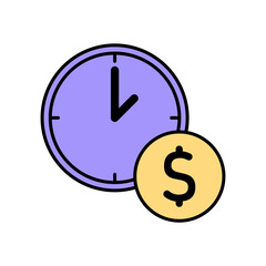 Icon a hourly rate, isolated against a clean background.
