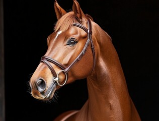 Obraz premium Majestic Brown Horse in Portrait View