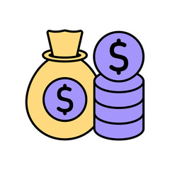Icon a money, isolated against a clean background.