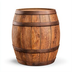 Obraz premium Rustic wooden barrel ideal for decor, storage or beverage aging, eliciting a vintage charm in any setting or environment