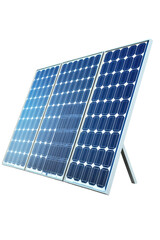 A trio of solar panels on display showcasing sustainable energy The panels are blue and promising clean electricity generation
