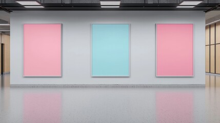 Creative art display mockup minimalist gallery interior design urban environment artistic perspective