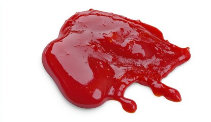 Red Tomato Sauce Droplet on White Surface