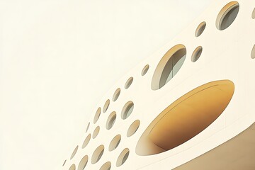 Obraz premium Modern architectural facade with circular openings creating a futuristic and innovative aesthetic