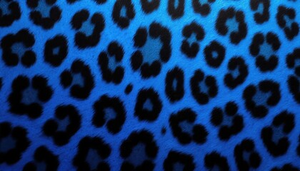 Animal print fabric featuring leopard spots in blue and black. Exotic seamless animal skin texture resembles jaguar, panther, cheetah. Trendy fashion design for textile, surface, wallpaper.