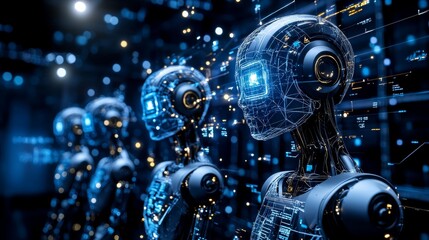 A smart factory showcases cutting-edge industrial automation by integrating human workers and robotic systems in a seamless collaboration