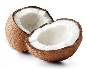 Fresh Coconut Half with Creamy Meat