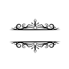 Flourish Ornament Header. Decorative Calligraphic Vintage Divider