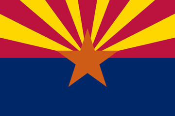 Flag of Arizona, vector state of US banner