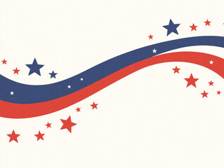 Red, white, and blue stars and stripes create a festive pattern for patriotic celebrations and events