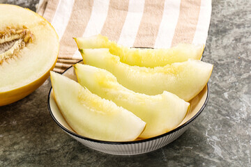 Sweet juicy ripe melon slices