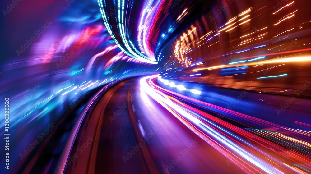 Poster a captivating display of dynamic light trails showcasing vivid colors in motion. this abstract image