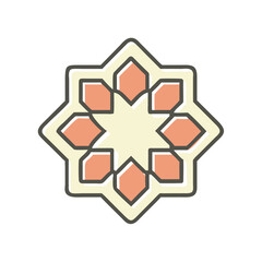 Obraz premium red snowflake on white background