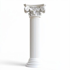 Fototapeta premium Classic white column standing proudly against a simple background showcasing timeless architectural elegance