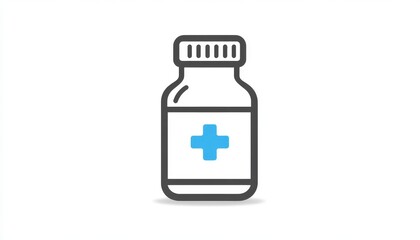 Fototapeta premium Medical Bottle Illustration on White Background