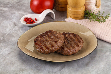 Grilled beef burger cutlet minced meat
