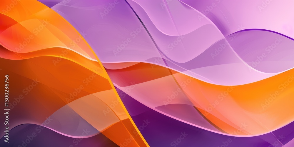 Fototapete abstract overlapping shapes in orange and pink tones. digital art for vibrant design. background ima