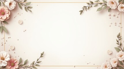 White and gold wedding expo banner with floral accents on pastel background, showcasing a luxurious event theme.