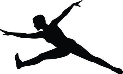 Fototapeta premium dancer silhouette vector on white background 