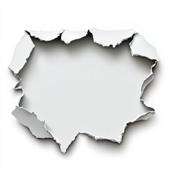 Fototapeta premium Close-up of a hole in the paper revealing the texture and details surrounding the torn area for artistic effect