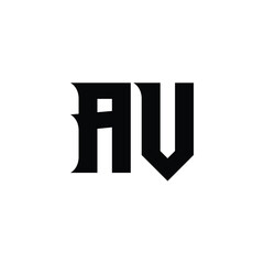 AV monogram logo design letter text name symbol monochrome logotype alphabet character simple logo