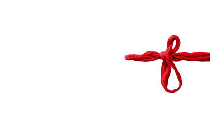 A vibrant red string tied in a neat bow, symbolizing connectivity and attention to detail on a transparent background.