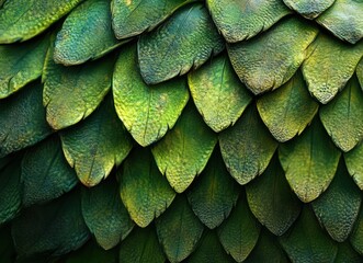 Obraz premium green dragon scales seamless pattern textured background, shiny metallic surface, fish scale texture, fantasy reptile skin design, snake scales