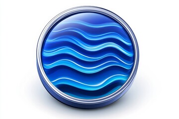 A modern vector-style icon of a pond with a peaceful ripple effect