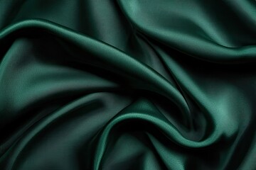 Obraz premium Luxurious Emerald Green Silk Fabric Draped Texture Background Image